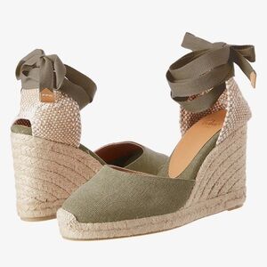 Castaner Olive Green Espadrille Wedges